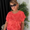 Nar Çiçeği Desenli Bluz 261387