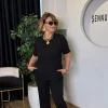 Siyah Kısa Kol Alt Üst Takım 50176