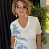 Beyaz Baskılı Taşlı Penye 26-1337