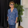 Lacivert Taş Baskılı Gömlek 10787