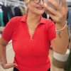 Fitilli Fermuarlı Polo Yaka Bluz 1359