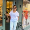 Bebe Mavisi Çizgili Kemerli Pantolon 242975