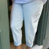 Bebe Mavisi Çizgili Kemerli Pantolon 242975