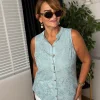 Bebe Mavisi Sıfır Kol Bluz GP-1116k