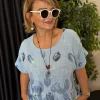 Bebemavisi Keten Kolyeli Desenli Bluz Y4380