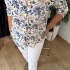 Bej Çiçek Desenli Bluz 5190