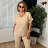 Bej Kısa Kol Müslin Bluz 2134