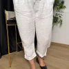 Beyaz Keten Pantolon 11451-26