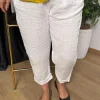 Beyaz Keten Pantolon 11451-26