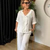 Beyaz Keten Pantolon 207-1