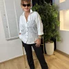 Beyaz Sırt Düğmeli Gömlek 5544