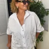 Beyaz Taşlı Gömlek 6957