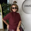 Bordo Dik Yaka Triko Bluz 8103