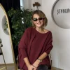 Bordo Düz Saçak Detay Triko Bluz 10161