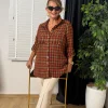 Bordo-Oranj Kaşe Gömlek 26-6162