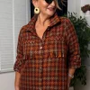 Bordo-Oranj Kaşe Gömlek 26-6162