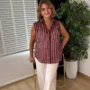 Bordo Taşlı Organze Yarım Kol Gömlek 2620