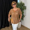 Camel Desenli Şallı Bluz LDV