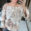 Camel Madonna Yaka Desenli Bluz 21240