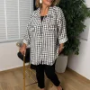Çizgi Desenli Kaşe Gömlek 26-6181