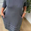 Füme Parçalı Elbise 23018