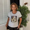 Gri Çizgili Desenli Bluz 5586