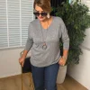 Gri Düz Desen Triko Kazak Y59100