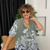 Haki Desenli Bluz 15455-26