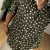 Haki Puantiyeli Saten Gömlek BG893