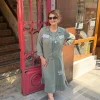 Haki Pul Detaylı Elbise Takım Y5039