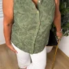 Haki Sıfır Kol Bluz GP-1116k