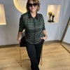 Haki Siyah Çizgili Hırka 7130