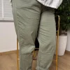 Haki Tokalı Hasır Kemerli Pantolon 53176