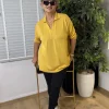 Hardal Polo Yaka Salaş Triko Bluz 1313