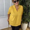 Hardal Polo Yaka Salaş Triko Bluz 1313