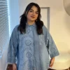 İndigo Fistolu Keten Gömlek 4451