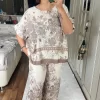 Kahve Bol Keten Pantolon 50127