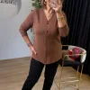 Kahve Düğmeli Hırka 30131