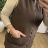 Kahve Fermuarlı Yelek 45060