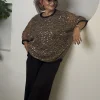 Kahve Pul Payetli Takım 8008