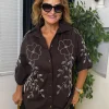 Kahve Taşlı Gömlek 6957