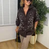 Kahve Taşlı Gömlek 6957