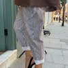 Kahverengi Çizgili Kemerli Pantolon 242975