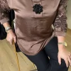 Kahverengi Saten Bluz 5543