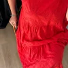 Kırmızı Sarmaşık Çiçek Pamuklu Elbise 26170