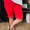 Kırmızı Urgan Kemerli Şort 26133