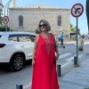 Kırmızı V Yaka Taşlı Elbise 26YB2530