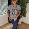 Lacivert Çizgili Desenli Bluz 5586