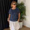 Lacivert Desenli Bluz 261387