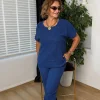 Lacivert Kısa Kol Müslin Bluz 2134